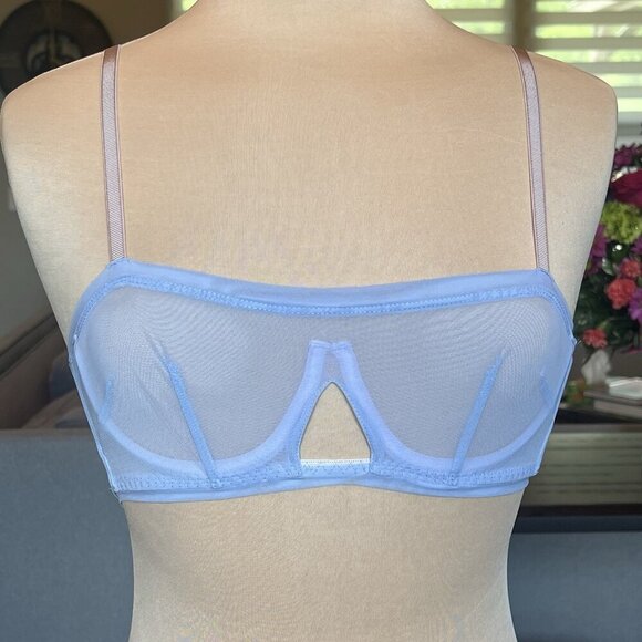 NWT We Are HAH Free People Wired Bra 30-38A 30A 32A 34A 36A 38A Periwinkle Sheer - Picture 1 of 14